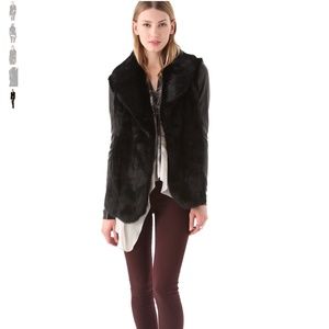 VEDA Stella Fur Jacket with Leather Sleeves XS/P